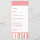 Girl Owl Pink Baby shower Menu Card (Achterkant)