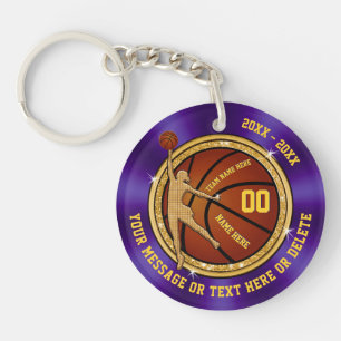 Girl Paars Gold Persoonlijke Basketball Sleutelhan Sleutelhanger