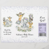 Girl Paars Safari Baby shower Chip Bag Wrapper Flyer (Voorkant)