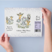 Girl Paars Safari Baby shower Chip Bag Wrapper Flyer (Hand)