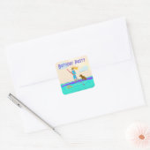 Girl Paddleboarder Party Invitation RSVP Sticker (Envelop)