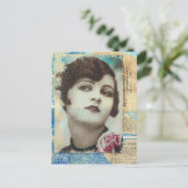  Girl Paint Chip Collage Briefkaart (Staand voorkant)