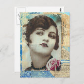  Girl Paint Chip Collage Briefkaart (Voorkant / Achterkant)