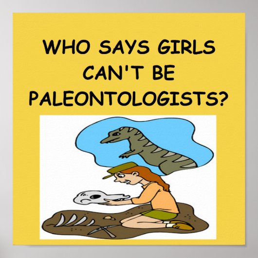 GIRL paleontoloog Poster (Voorkant)