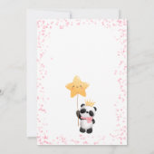 Girl Panda Bearly Wait Baby shower Kaart (Achterkant)