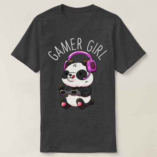 Girl Panda Gaming Pandas Video Game Women Girls Gi T-shirt (Design voorkant)