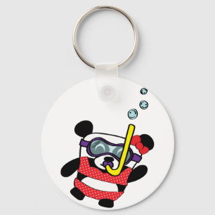 Girl Panda in Bikini Snorking Sleutelhanger