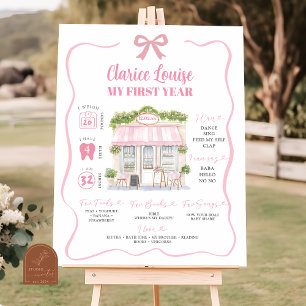 Girl Paris Franse Coquette Eerste Verjaardag Teken Poster