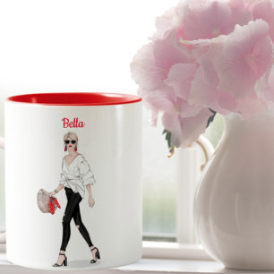 Girl Paris Mode - Aangepaste koffie Tweekleurige Koffiemok