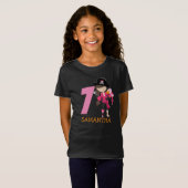 Girl Parrot 7th Birthday party pirate T-Shirt (Voorkant volledig)