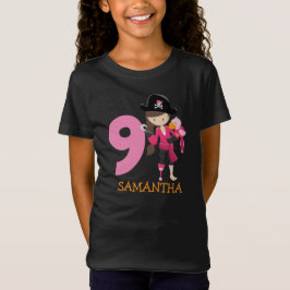 Girl Parrot 9th Birthday party pirate T-Shirt