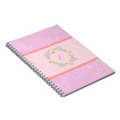 Girl Pastel Pink en Lavender Floral Monogram Notitieboek (Rechterzijde)