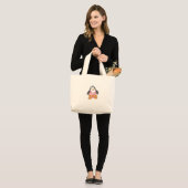 Girl Penguin bij Beach Grote Tote Bag (Voorkant (model))