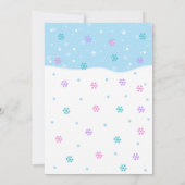 Girl Penguin Birthday Invitation / Waddle on Over Kaart (Achterkant)