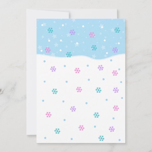 Girl Penguin Birthday Invitation / Waddle on Over Kaart (Achterkant)