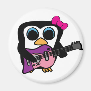 Girl Penguin met Electric Guitar Magneet
