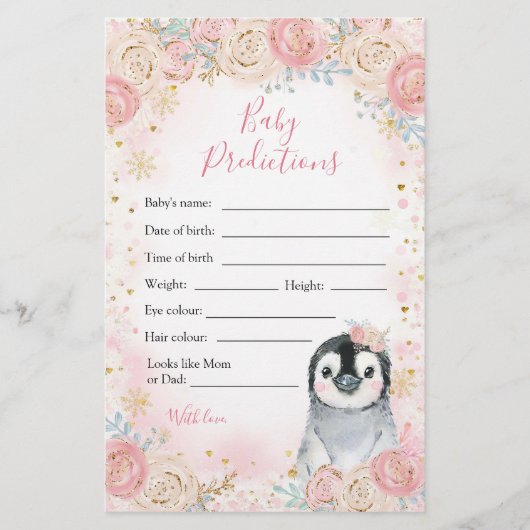 Girl Penguin Winter Snowflake Baby (Voorkant)