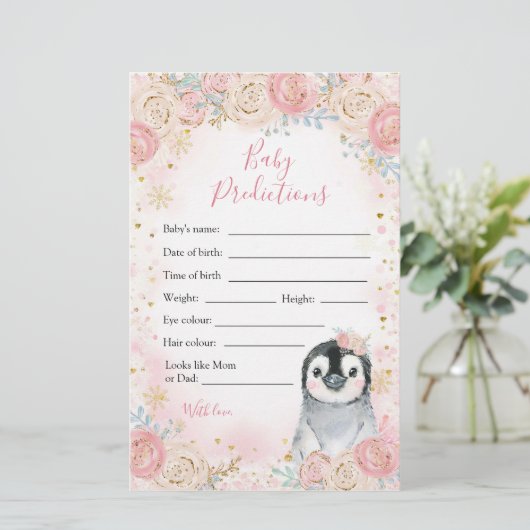 Girl Penguin Winter Snowflake Baby (Staand voorkant)