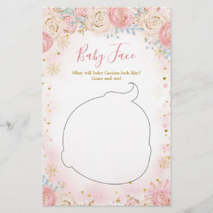 Girl Penguin Winter Snowflake Baby Face Card