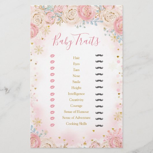 Girl Penguin Winter Snowflake Baby Traits (Voorkant)