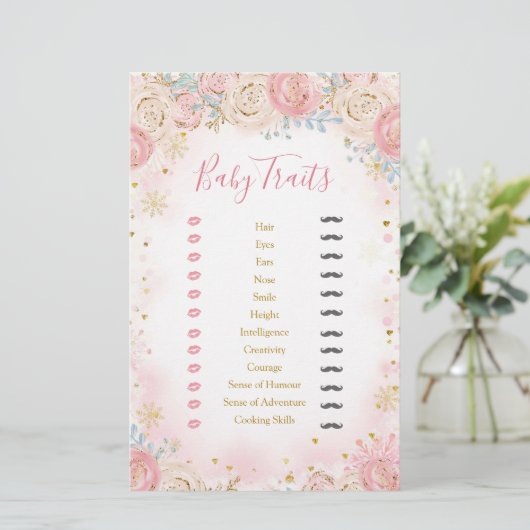 Girl Penguin Winter Snowflake Baby Traits (Staand voorkant)