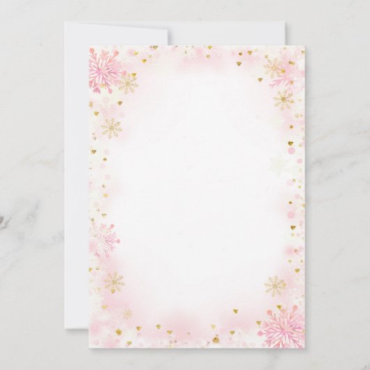 Girl Penguin Winter Snowflake Birthday Uitnodiging (Achterkant)