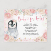 Girl Penguin Winter Snowflake Books for Baby Uitnodiging Briefkaart (Voorkant)