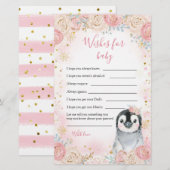 Girl Penguin winter Snowflake Wishes for Baby (Voorkant / Achterkant)