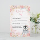 Girl Penguin winter Snowflake Wishes for Baby (Staand voorkant)