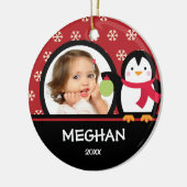 Girl Personalized kerstversier Penguin Keramisch Ornament (Links)