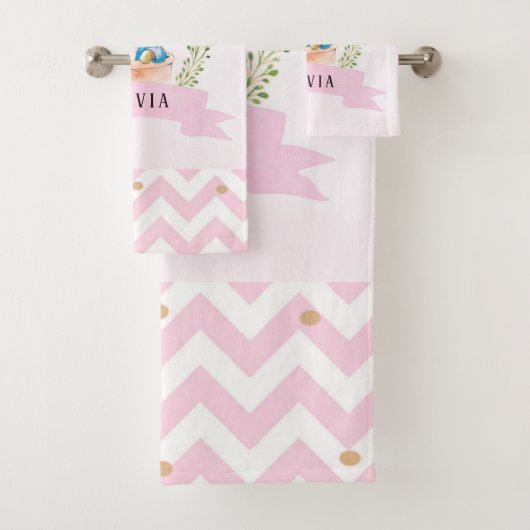 Girl Peter Rabbit Pink Custom Bad Handdoek (Insitu)