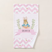 Girl Peter Rabbit Pink Custom Bad Handdoek (Handdoek)