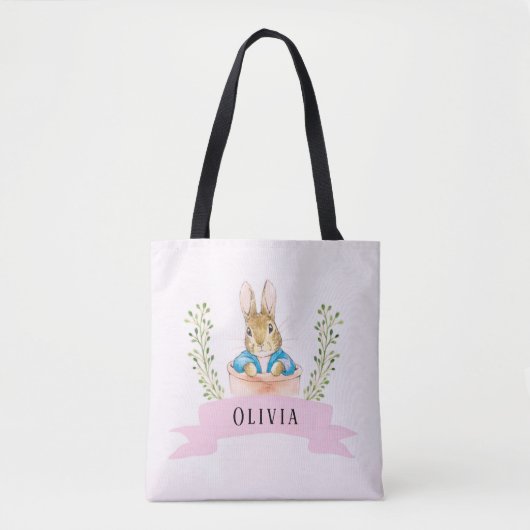 Girl Peter Rabbit Pink Custom Tote Bag (Voorkant)