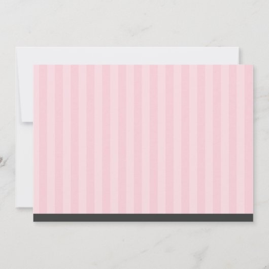 Girl Photo Afstuderen Beer Pink Stripes Kaart (Achterkant)