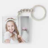 Girl Photo Dusty Pink First Commune Sleutelhanger (Achterkant)