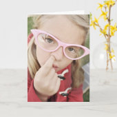 Girl Picking Nose Birthday Card Kaart (Gele Bloem)