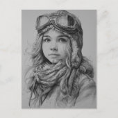 Girl Pilot Aviator Fun Aviation Birthday  Briefkaart (Voorkant)