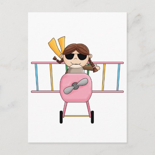 Girl Pilot T-shirts en Gifts Briefkaart (Voorkant)