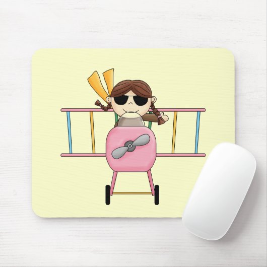 Girl Pilot T-shirts en Gifts Muismat (Met muis)