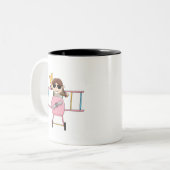 Girl Pilot T-shirts en Gifts Tweekleurige Koffiemok (Voorkant links)