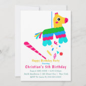 Girl Piñata 5th Birthday Invitations (Voorkant)