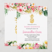 Girl Pineapple Baby shower Kaart (Voorkant / Achterkant)