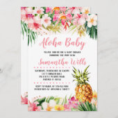 Girl Pineapple Baby shower Kaart (Voorkant / Achterkant)