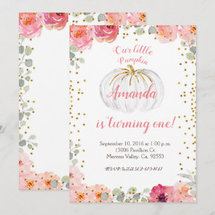 Girl Pink and Gold Our Pumpkin verandert er een Kaart