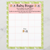 Girl Pink Baby Bingo Baby shower Safari Oerwoud (Voorkant)