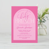 Girl Pink Baby Brunch Baby shower Uitnodiging (Staand voorkant)