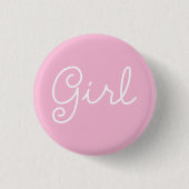 Girl Pink Baby Gender Fee Ronde Button 3,2 Cm (Voorkant)