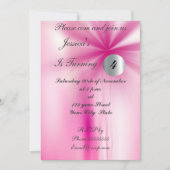 Girl Pink Birthday Party Invitation Kaart (Voorkant)