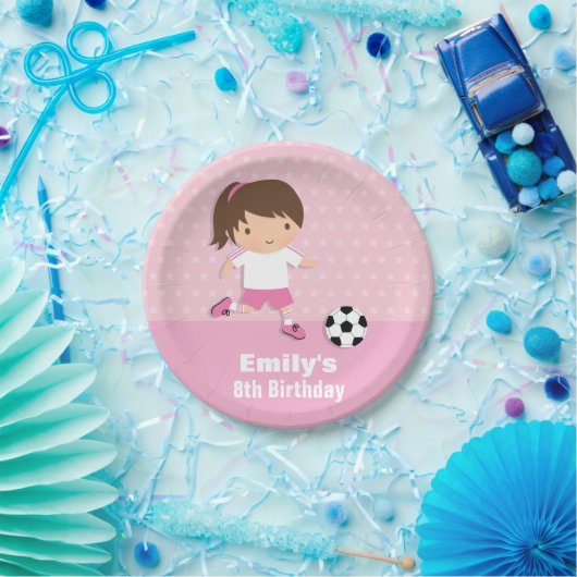 Girl Pink Birthday Party Supplies Borden Papieren Bordje (Feest)