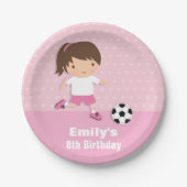 Girl Pink Birthday Party Supplies Borden Papieren Bordje (Voorkant)
